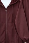 Fermuarlı Kapşonlu Penye Takım      -Bordo-Takım-349-4070-R04