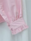 Fırfır Detaylı Düğmeli Kısa Gömlek -Pembe-Gömlek-432-25195-R20