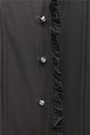 Fırfır Detaylı Kolu Bağcıklı Taş Düğmeli Cupra Tunik -Koyu Kahverengi-Tunik-307-0093-R54