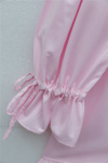Fırfır Detaylı Kolu Bağcıklı Taş Düğmeli Cupra Tunik -Pembe-Tunik-307-0093-R20