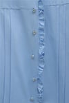 Fırfır Detaylı Kolu Bağcıklı Taş Düğmeli Cupra Tunik -Bebe Mavi-Tunik-307-0093-R32