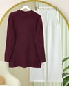 Fitilli Uzun Triko Kazak -Bordo-Kazak-295-1320-R04