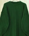 Fitilli Yırtmaçlı Yumoş Triko Tunik -Koyu Yeşil-Kazak-295-6026-R79