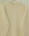 Fitilli Yırtmaçlı Yumoş Triko Tunik -Krem-Kazak-295-6026-R28