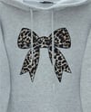 Fiyonk Detaylı Kapşonlu Penye Sweat  -Açık Gri-Sweatshirt-349-5286-R41