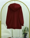 Fiyonk Detaylı Kapşonlu Penye Sweat -Bordo-Sweatshirt-349-5286-R04