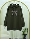 Fiyonk Detaylı Kapşonlu Penye Sweat -Haki-Sweatshirt-349-5286-R05