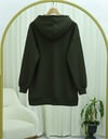 Fiyonk Detaylı Kapşonlu Penye Sweat -Haki-Sweatshirt-349-5286-R05