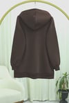 Fiyonk Detaylı Kapşonlu Penye Sweat  -Kahve-Sweatshirt-349-5286-R15