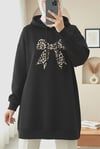 Fiyonk Detaylı Kapşonlu Penye Sweat -Siyah-Sweatshirt-349-5286-R01