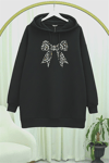 Fiyonk Detaylı Kapşonlu Penye Sweat -Siyah-Sweatshirt-349-5286-R01