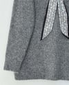 Fularlı Yumoş Triko Kazak -Gri-Kazak-109-0944-R11