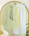 Fularlı Yumoş Triko Kazak   -Sarı-Kazak-109-0944-R22