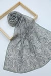 Geleneksel Floral Desenli Coton Şal  -Çağla Yeşili