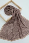 Geleneksel Floral Desenli Coton Şal -Vişne