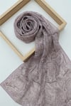 Geleneksel Floral Desenli Coton Şal -Açık Lila-Şal-201-10123-R53