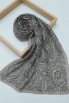Geleneksel Floral Desenli Coton Şal -Açık Vizon-Şal-201-10123-R51