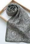 Geleneksel Floral Desenli Coton Şal -Haki-Şal-201-10123-R05