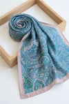 Geleneksel Floral Desenli Coton Şal -Mavi-Şal-201-10123-R31