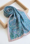 Geleneksel Floral Desenli Coton Şal -Mavi-Şal-201-10123-R31
