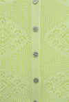 Geometrik Desenli Ajurlu Düğmeli Triko Hırka -Sarı-Hırka-109-1233-R22