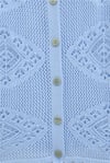 Geometrik Desenli Ajurlu Düğmeli Triko Hırka -Bebe Mavi-Hırka-109-1233-R32