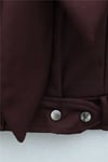 Gizli Düğmeli Fular Detaylı Etekli Diagonal Takım   -Bordo-Takım-253-13172-R04