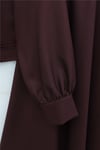 Gizli Düğmeli Fular Detaylı Etekli Diagonal Takım   -Bordo-Takım-253-13172-R04