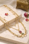 Gold Renk Lale Detaylı Kombin Kadın Kolye