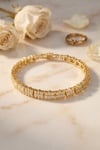 Gold Renk Pirinç Elegance Zirkon Taşlı Kadın Bileklik