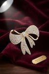 Gold Renk Zirkon Taşlı Fiyonk Model Broş