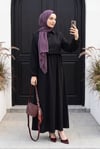 Gömlek Yaka Bolero Detaylı Çizgili Uzun Elbise   -Siyah
