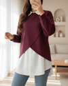 Gömlekli Bolerolu Oysho Üst Takım  -Bordo-Tunik-120-1625-R04