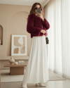 İçi Astarlı Kürklü Kaban -Bordo-Kaban-398-99005-R04