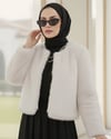 İçi Astarlı Kürklü Kaban -Krem-Kaban-398-99005-R28