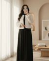 İçi Astarlı Kürklü Kaban -Krem-Kaban-398-99005-R28