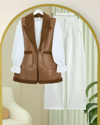 İçi Kuzu Peluş Çift Cepli Yelek   -Taba-Yelek-398-9023-R12