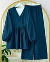 İçten Bağlamalı Tunik Bol Paça Pantolonlu Takım -Laci-Takım-223-3061-R03