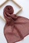 İnce Çizgisel İşlemeli Coton Şal -Bordo-Şal-201-10125-R04