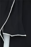 İnci Detaylı Çıkarılabilir Pelerinli İspanyol Kol Astarlı Krep Abaya Elbise -Siyah-Elbise-386-6280-R01