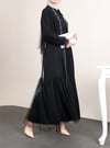 İncili Taşlı İkili Abaya Takım -Siyah-Abaya-118-3153-R01