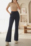 İspanyol Paça Bağcık Detaylı Kot Pantolon -Lacivert-Kot Pantolon-136-0839-R03