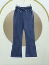 İspanyol Paça Bağcık Detaylı Kot Pantolon    -Koyu Mavi-Pantolon-136-0839-R26