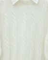 Kabartma Desenli Yumoş Triko Kazak -Ekru-Kazak-109-0943-R07