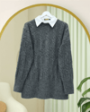 Kabartma Desenli Yumoş Triko Kazak   -Füme-Kazak-109-0943-R18