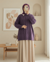 Kabartma Desenli Yumoş Triko Kazak -Mor-Kazak-109-0943-R34