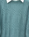 Kabartma Desenli Yumoş Triko Kazak  -Turkuaz-Kazak-109-0943-R19