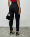 Kalın Kemerli Kumaş Pantalon  -Siyah-Pantolon-186-055-R01