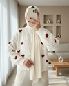 كارديجان تريكو مخرم بأزرار على شكل قلب - إكرو-Triko Hırka-109-0423-R07