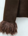 Kalp Düğmeli Kolu Saçaklı Triko Hırka -K. Kahve-Hırka-307-07380-R54